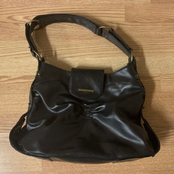 Matt and Natt Black Leather Slouch Purse Bag - Picture 1 of 4